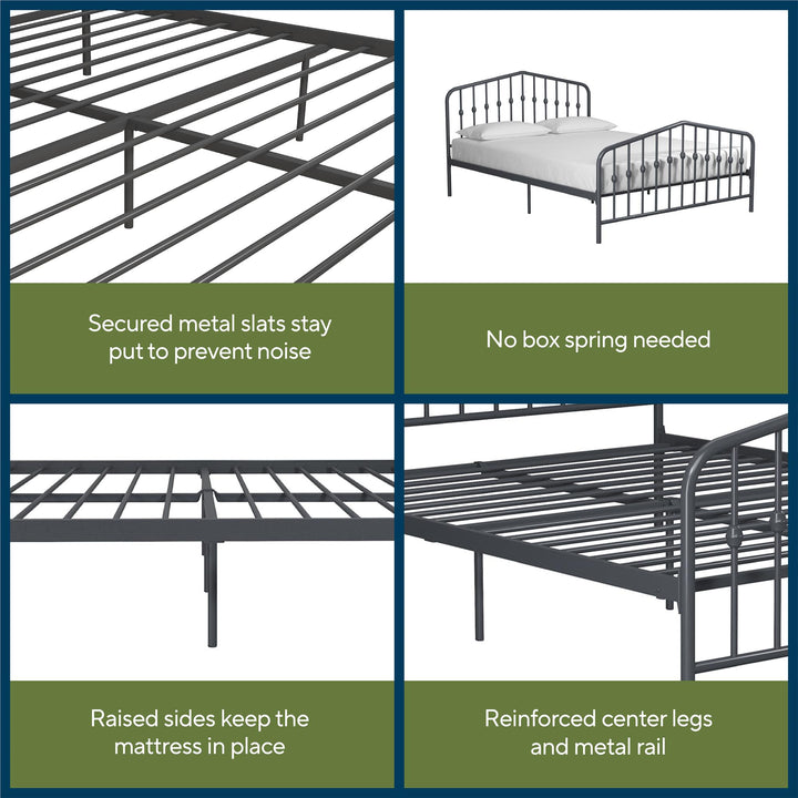 Bushwick Metal Bed - Gray - Full