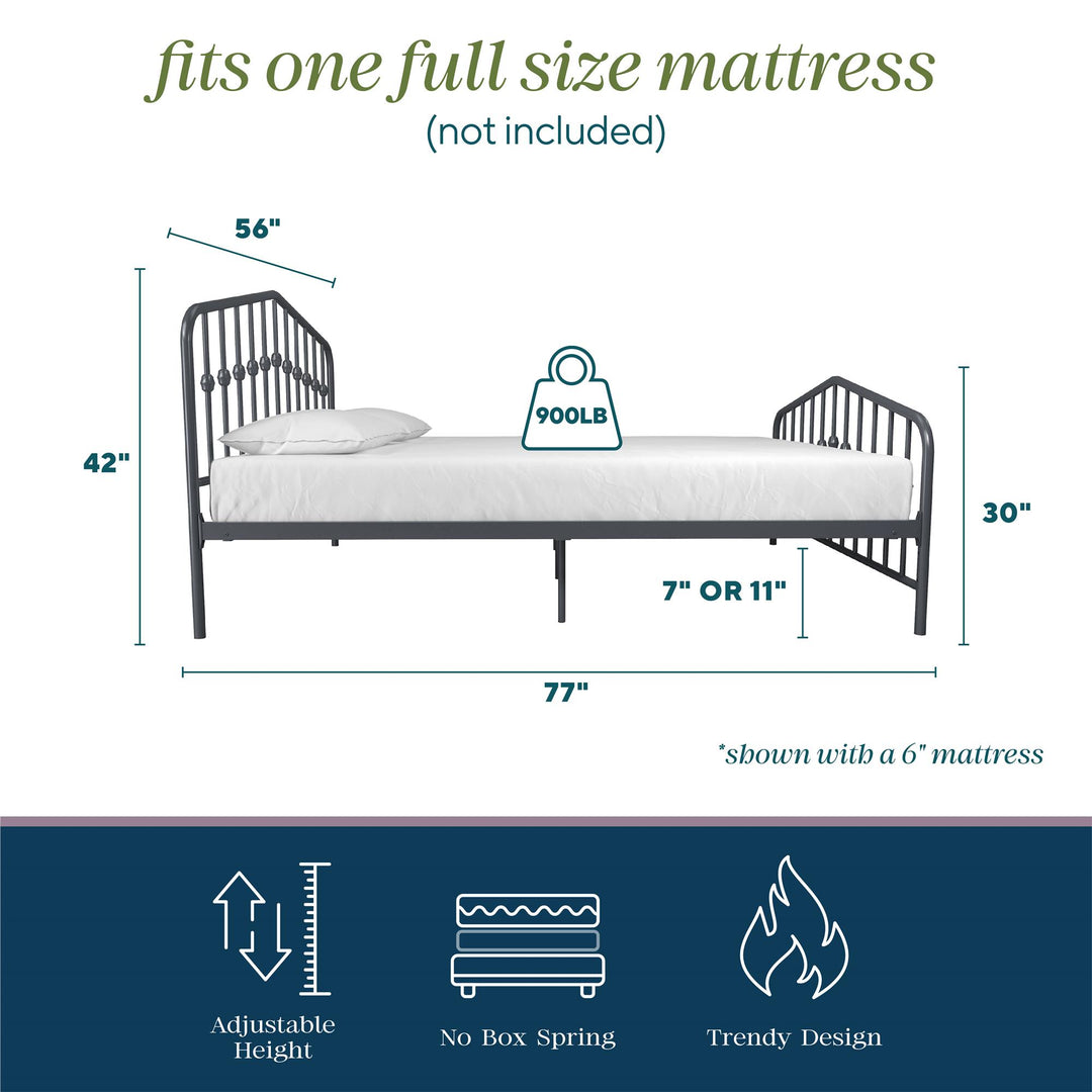 Bushwick Metal Bed - Gray - Full