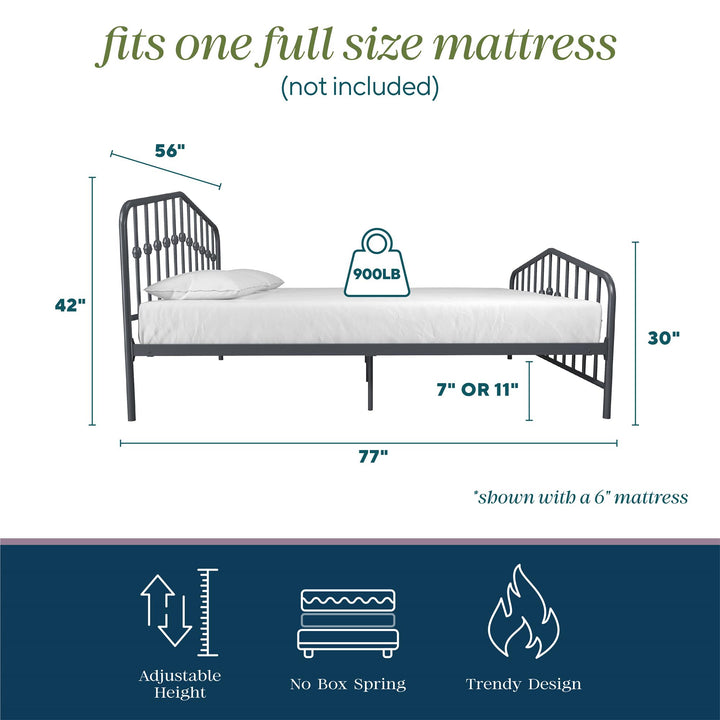 Bushwick Metal Bed - Gray - Full