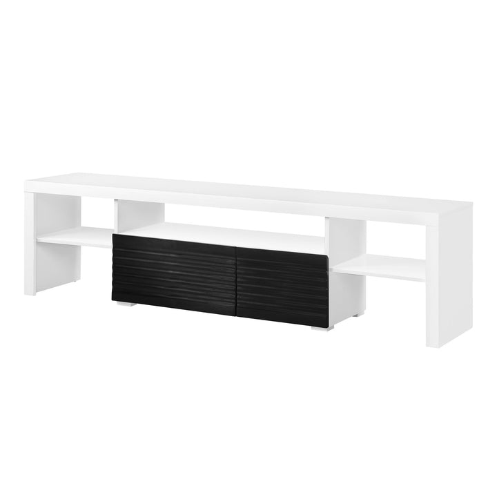 TV Stand with 3 Open Compartments for living room - White
