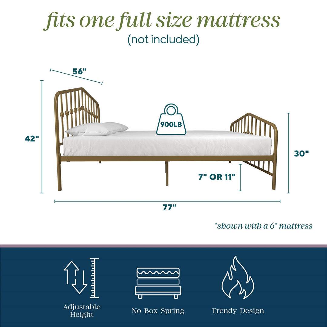 Bushwick Metal Bed - Gold - Full