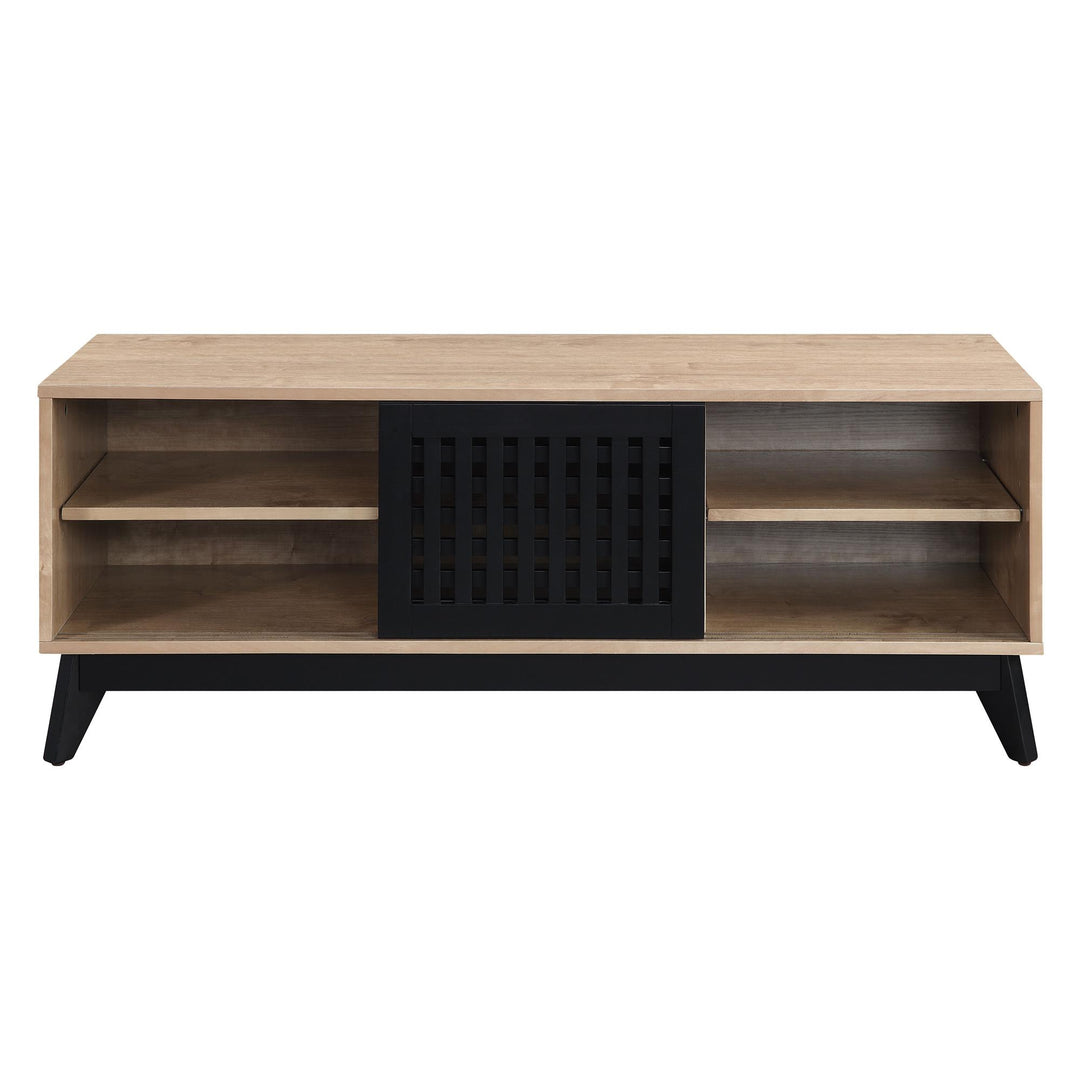 Multi-shelf TV stand for entertainment -  Natural