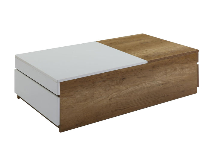 Modern 2 Drawers and 2 Open Compartments  Coffee Table - Oak