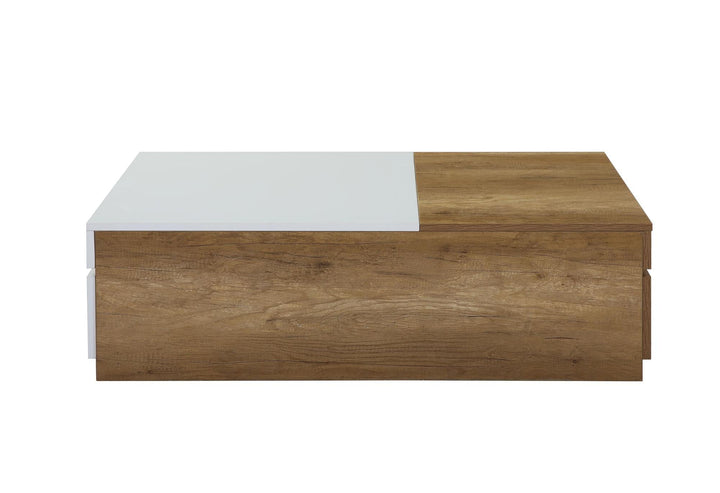 Aafje Coffee Table with Pull Out Table Top, 2 Drawers and 2 Open Compartments - Oak