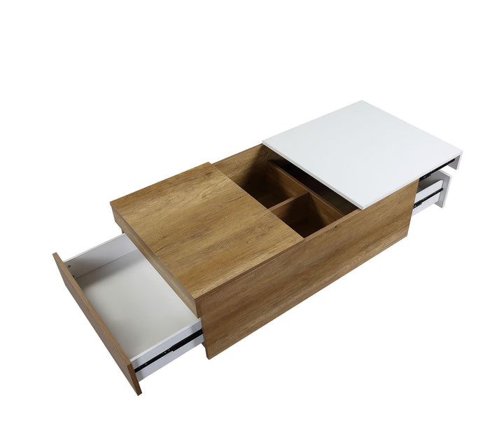 Best Rectangular Coffee Table with Pull Out Table Top - Oak