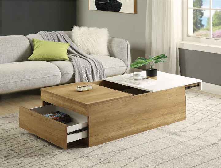 Coffee Table with Pull Out Table Top - Oak
