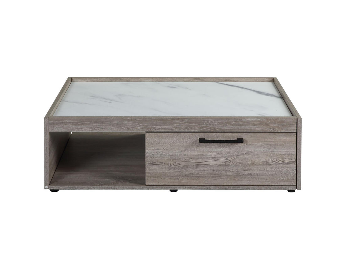 Walden 2-Tone Rectangular Coffee Table with Storage Drawer - Gray Oak