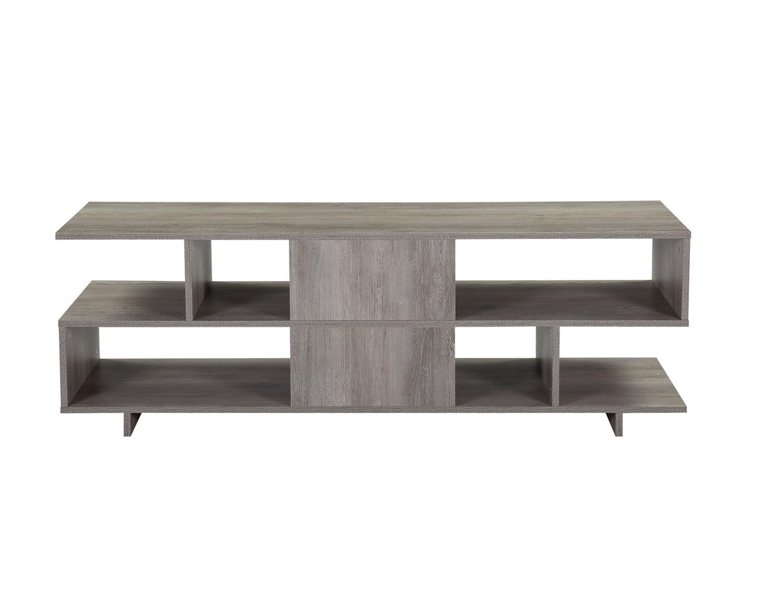 Modern TV Stand with 3-Tier Shelves - Grey