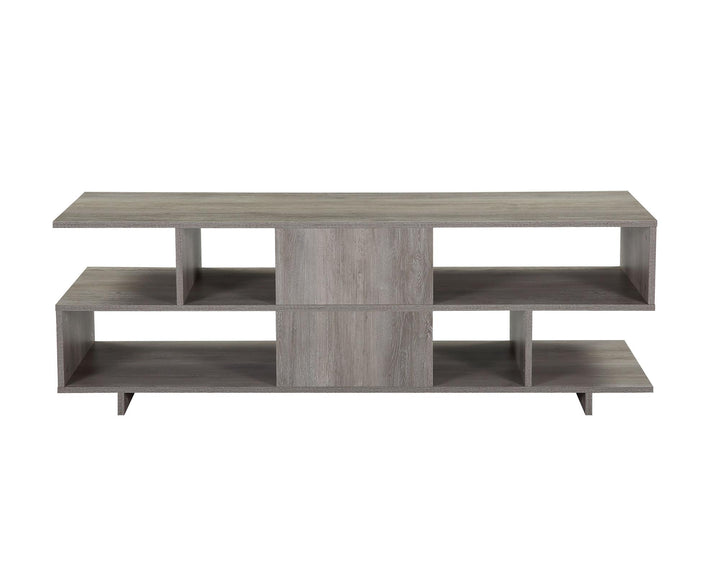 Modern TV Stand with 3-Tier Shelves - Grey