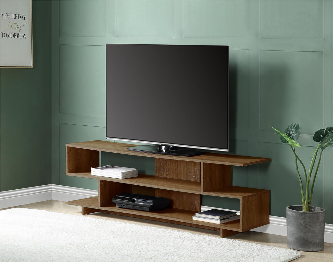 3-Tier Shelves TV Stand for 65" TVs - Walnut