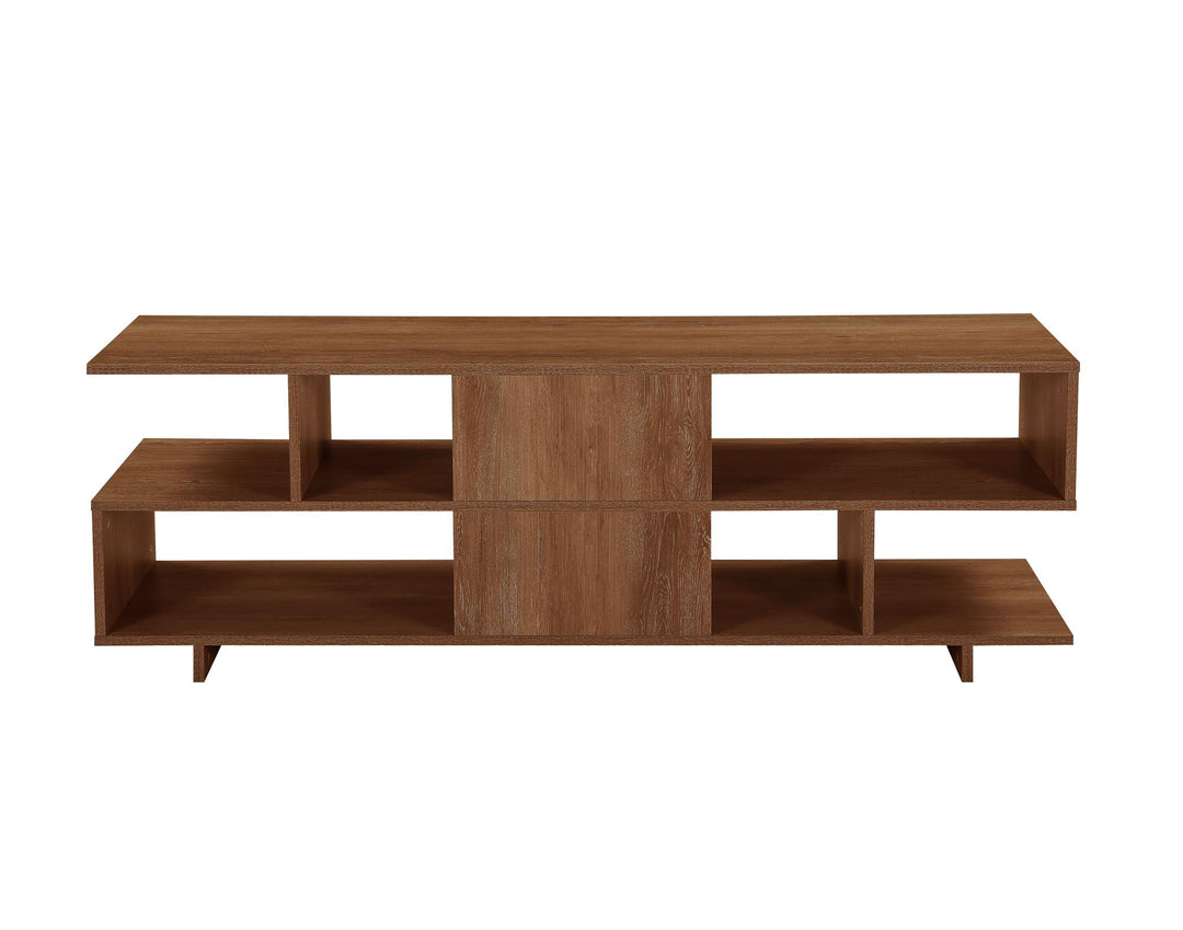 TV Stand for 65 Inch TV with 3-Tier Shelves - Walnut
