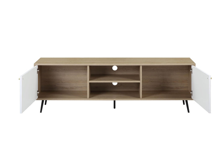 Media Console TV Stand with Storage for living room - Rustic Oak