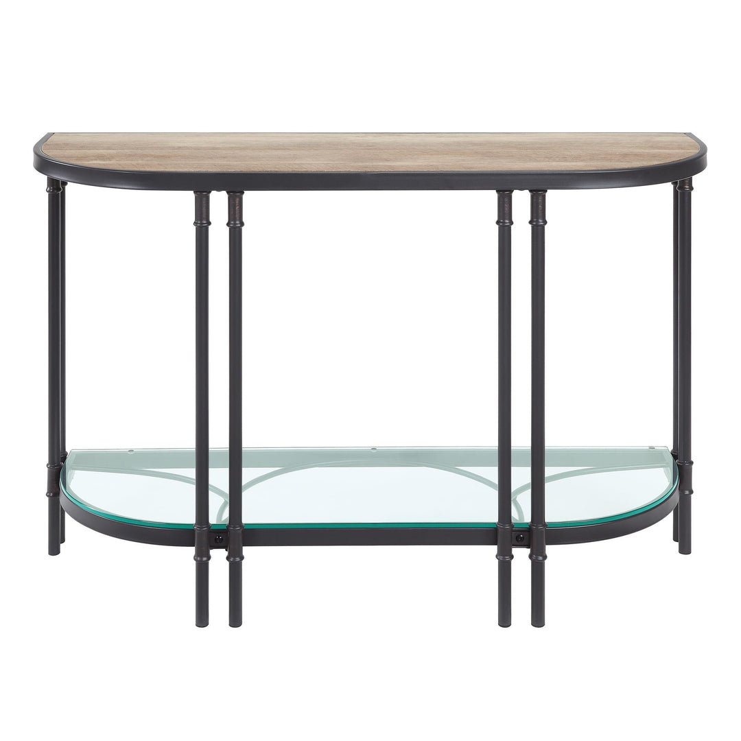 Brees Sofa Table with Oak & Sandy Black Finish - Oak