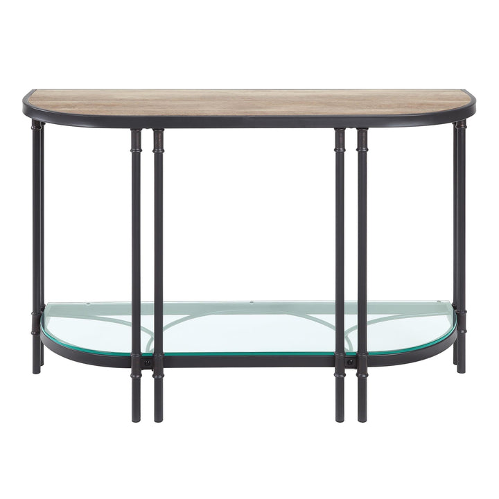 Brees Sofa Table with Oak & Sandy Black Finish - Oak