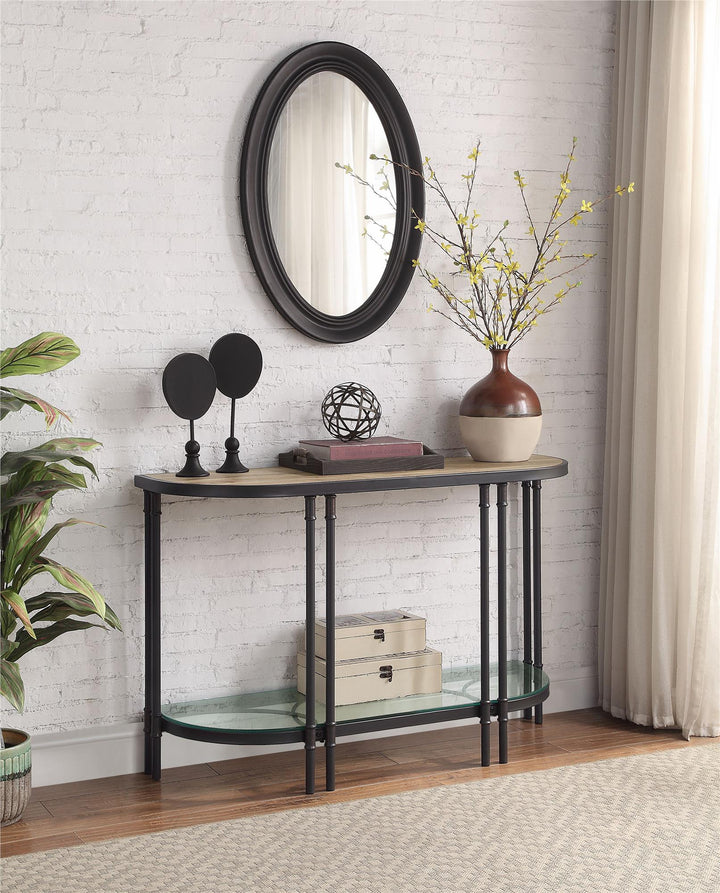 Water pipe style sofa table - Oak