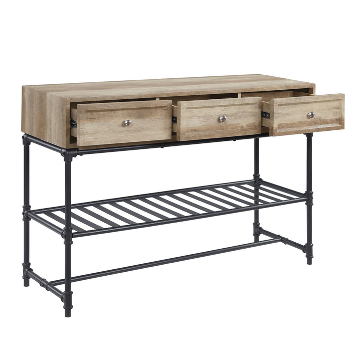 Powder coating water pipe style legs Sofa Table - Natural