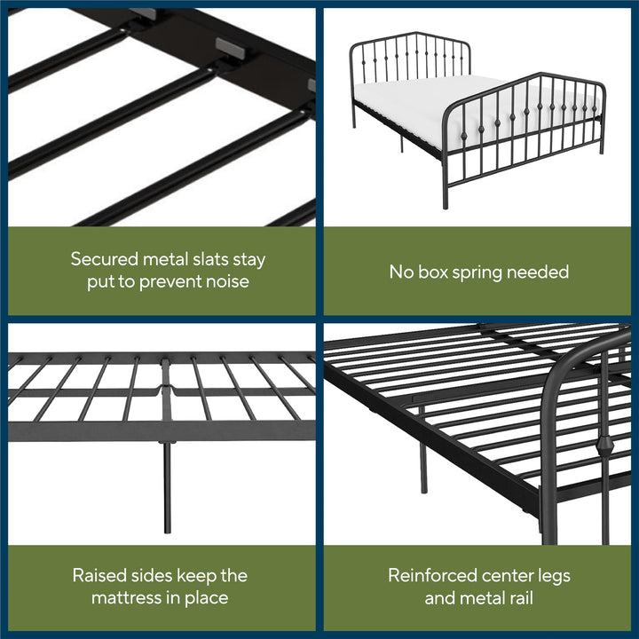 Bushwick Metal Bed - Black - Queen