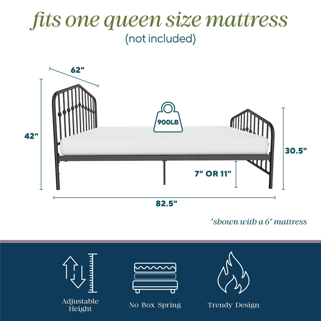 Bushwick Metal Bed - Black - Queen