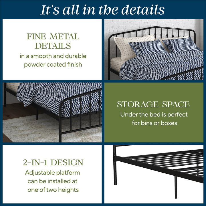 Bushwick Metal Bed - Black - King