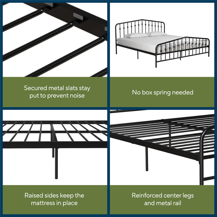 Bushwick Metal Bed - Black - King