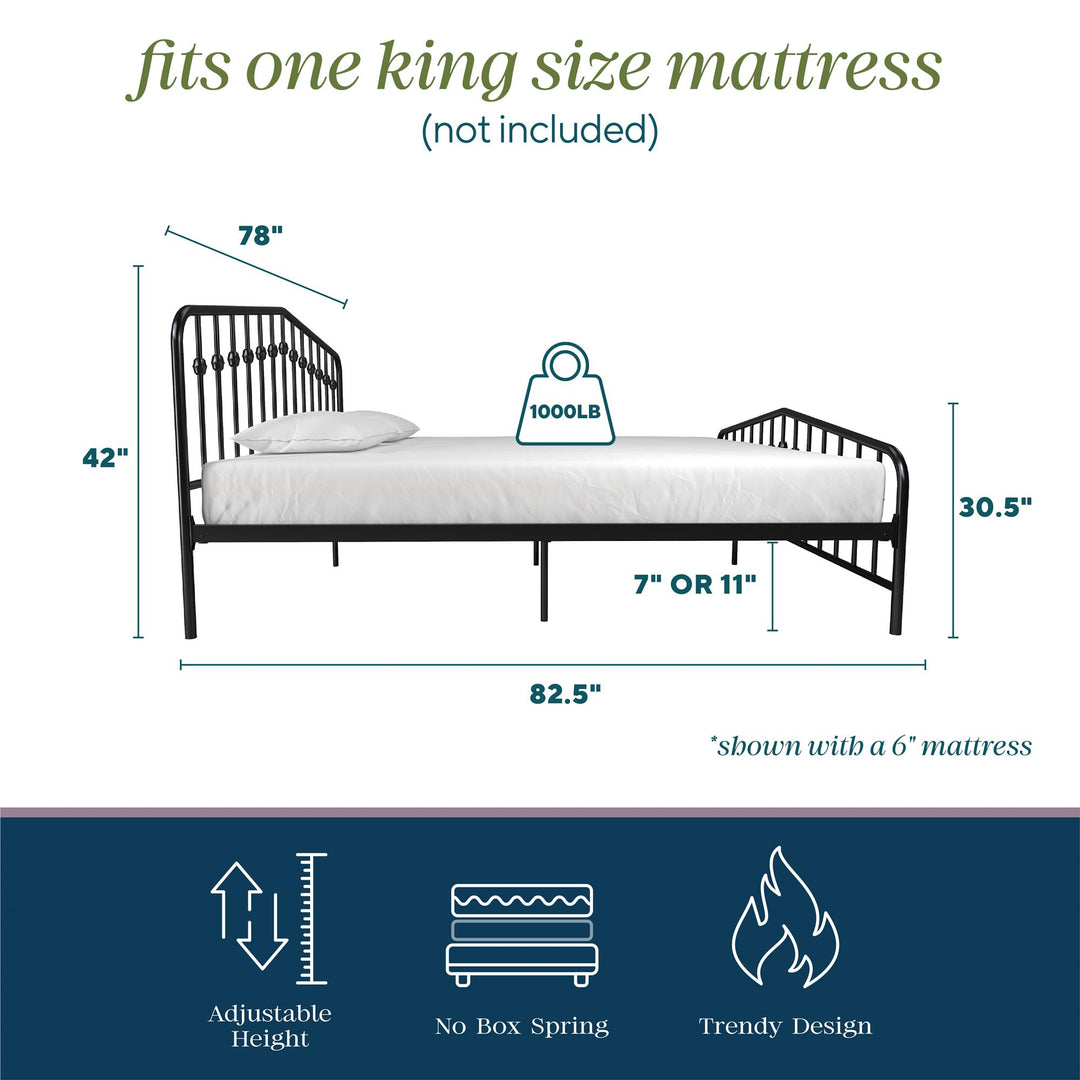 Bushwick Metal Bed - Black - King