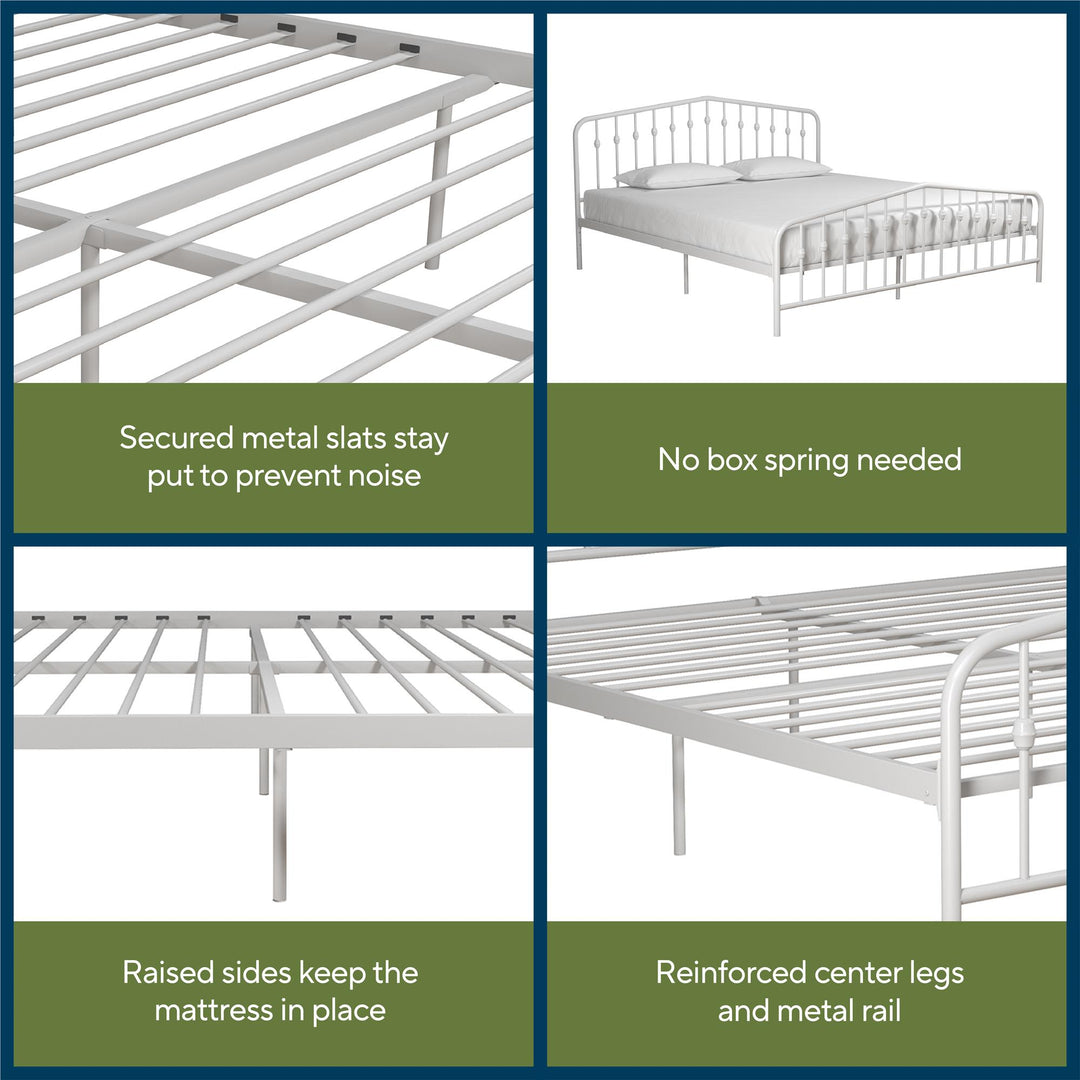 Bushwick Metal Bed - White - King