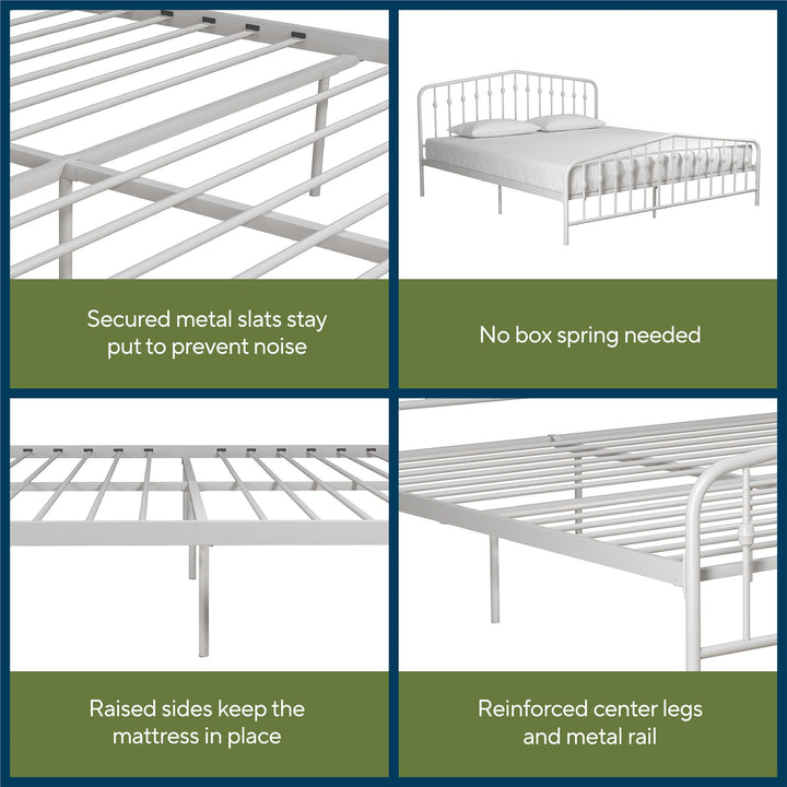 Bushwick Metal Bed - White - King
