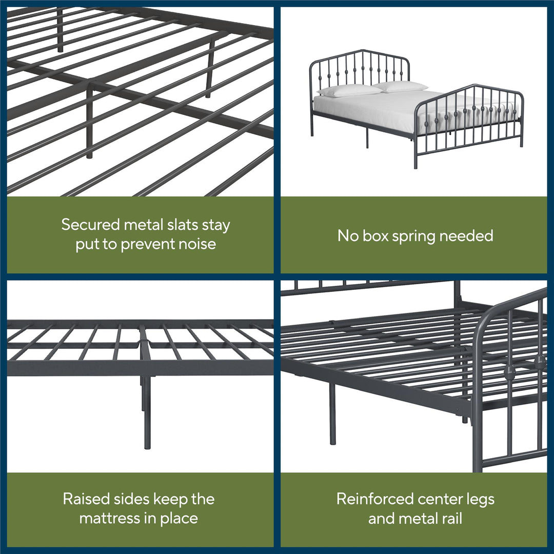 Bushwick Metal Bed - Gray - Queen