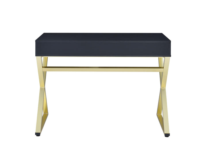 2 storage drawers learning desk - Black