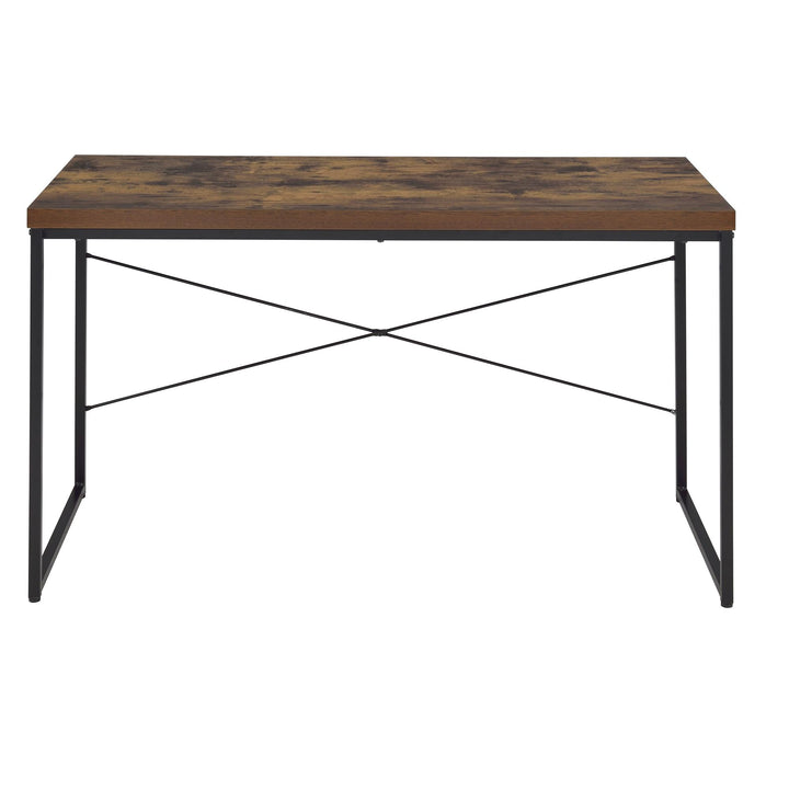 Bob Industrial Desk with Wooden Top and Metal Legs - Weathered Oak