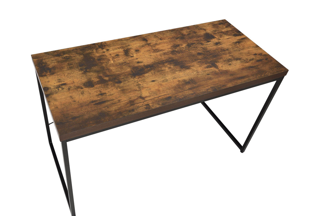 Industrial Desk with Wooden Top for home office - Weathered Oak