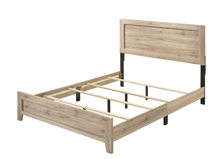 Rustic Wooden Bed Frame - Natural - Queen
