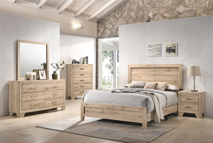 Wooden Slat Platform Bed - Natural - Queen