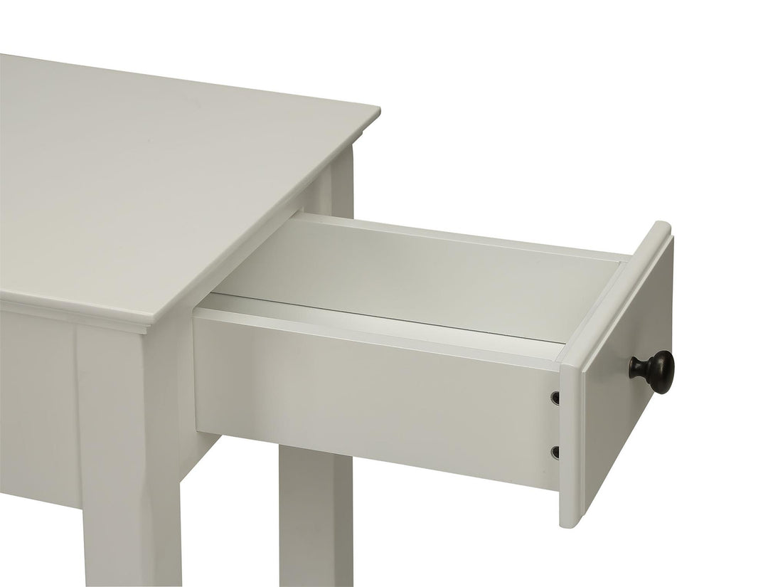 Bottom shelf Accent side Table with Drawer - White