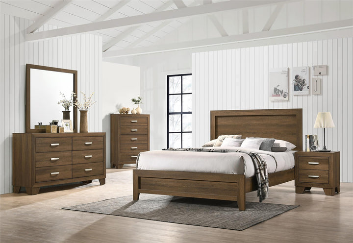 Vintage Wood Panel Bed - Oak - Queen
