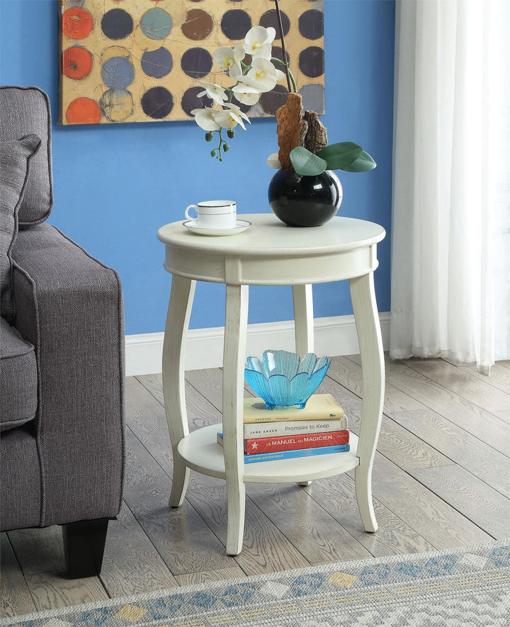 Stylized Leg Side Table - Antique White