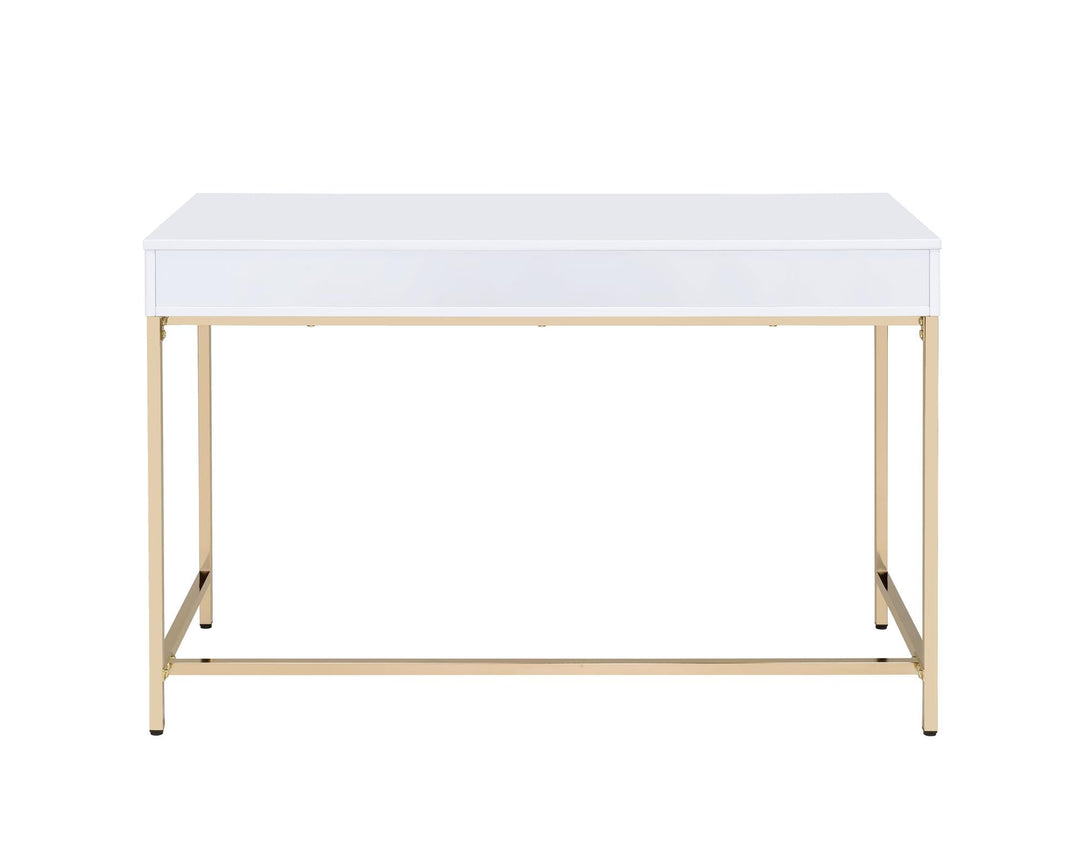 contemporary style writing desk with 2 drawers - White