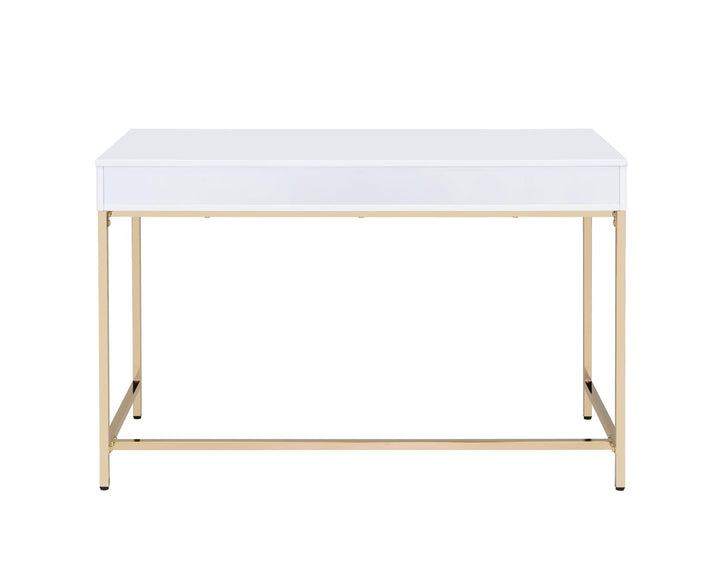 contemporary style writing desk with 2 drawers - White