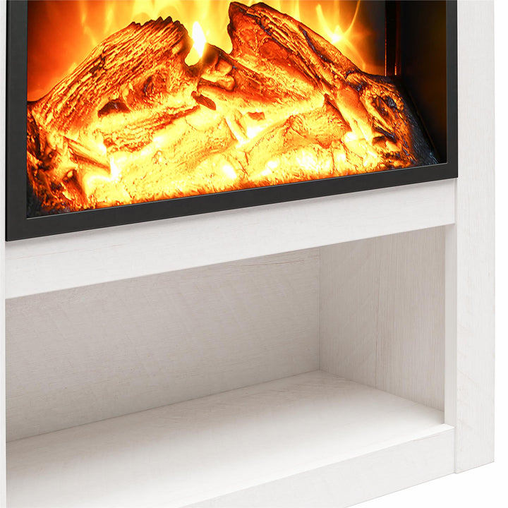 Clermont Electric Fireplace Mantel - Ivory Oak