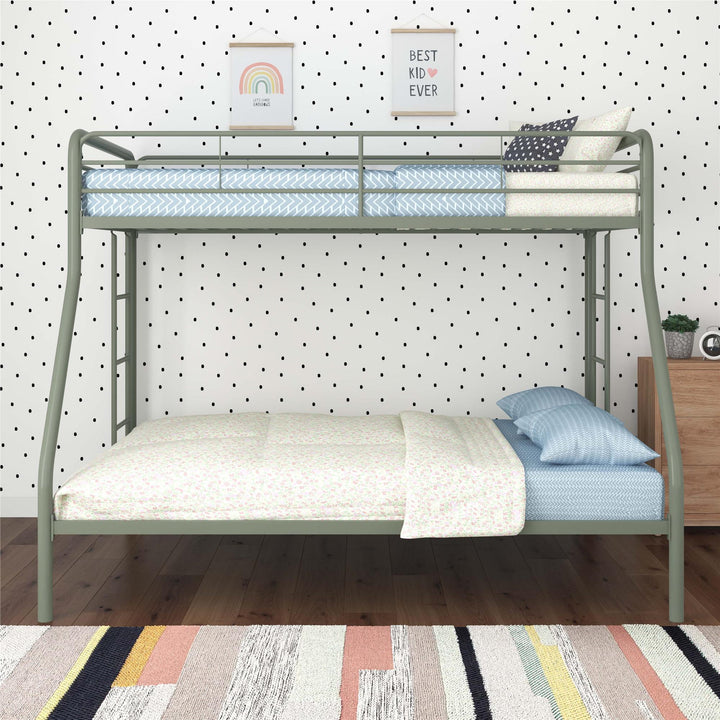 DHP Dusty Twin Over Full Metal Bunk Bed, Thyme Green - Sage Green - Twin-Over-Full