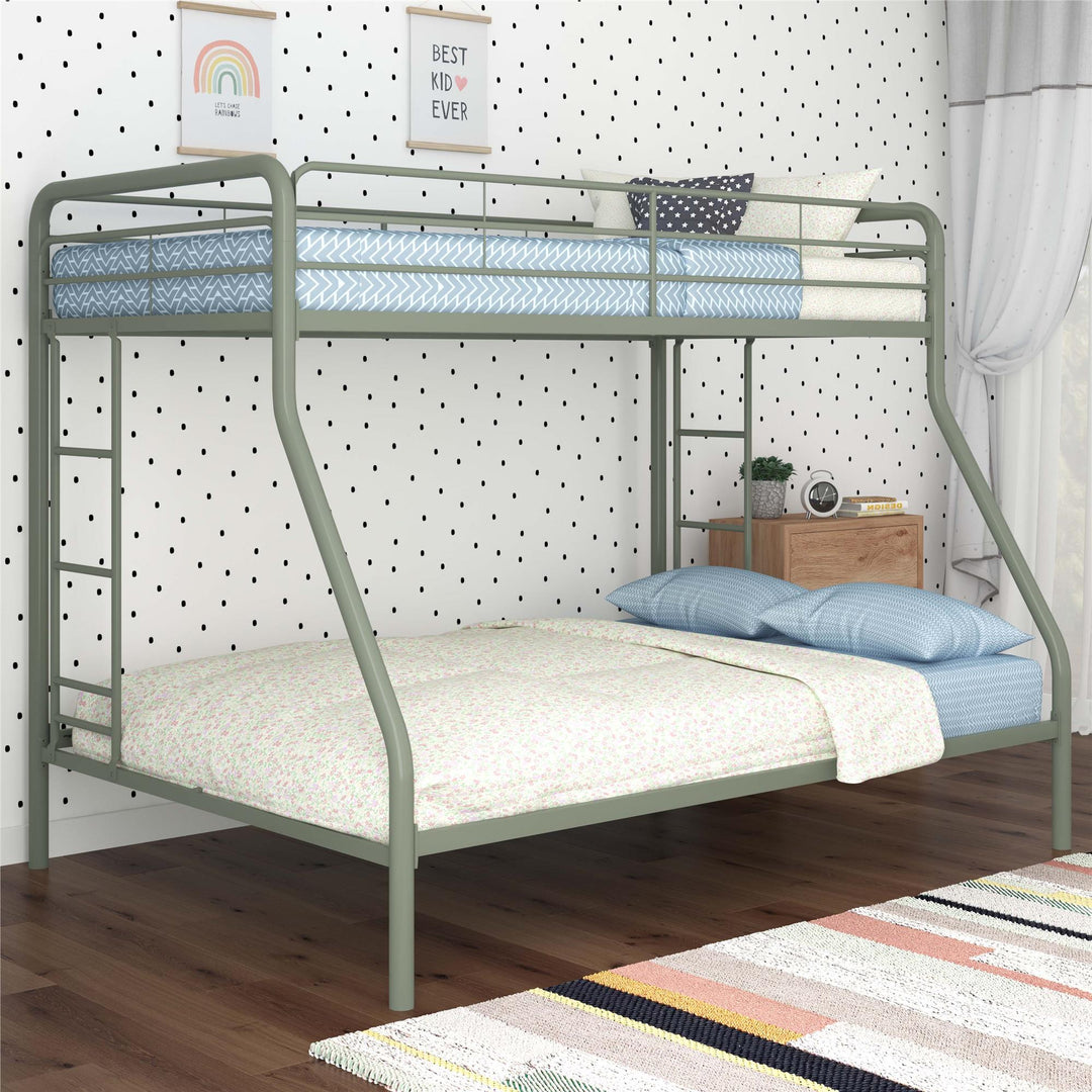 DHP Dusty Twin Over Full Metal Bunk Bed, Thyme Green - Sage Green - Twin-Over-Full