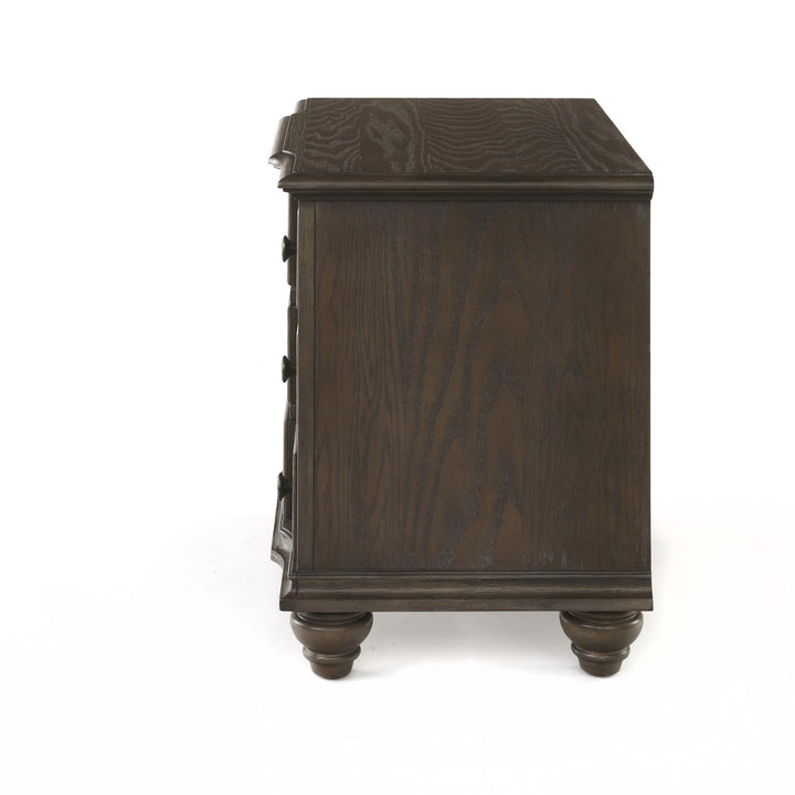 Baudouin 27" Nightstand with 3 french front drawers - Weathered Oak