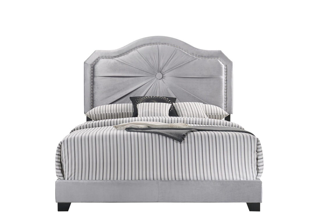 Elegant queen bed with Frankie headboard -  N/A