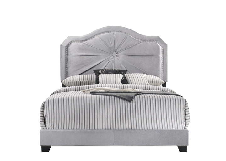 Elegant queen bed with Frankie headboard -  N/A