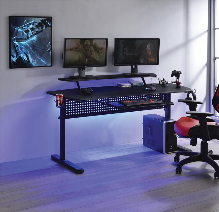Gaming Table with USB Port - Black