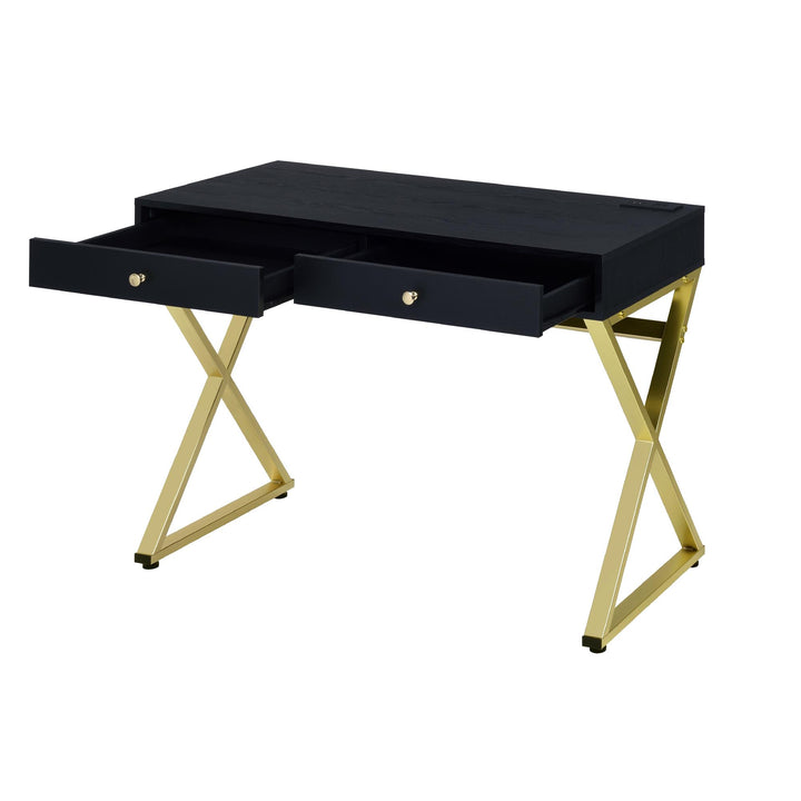 learning writing desk with usb ports - Black