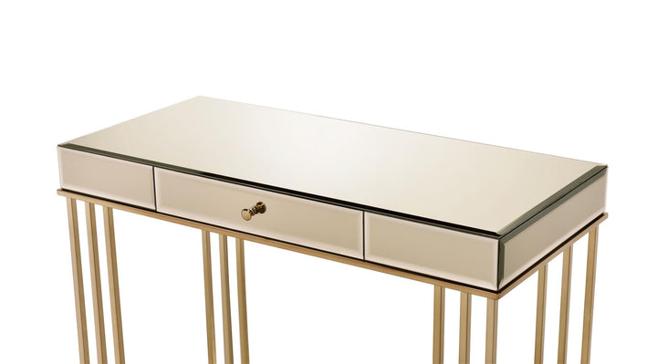 1 Drawer Writing Desk for Small Spaces - Champagne Gold