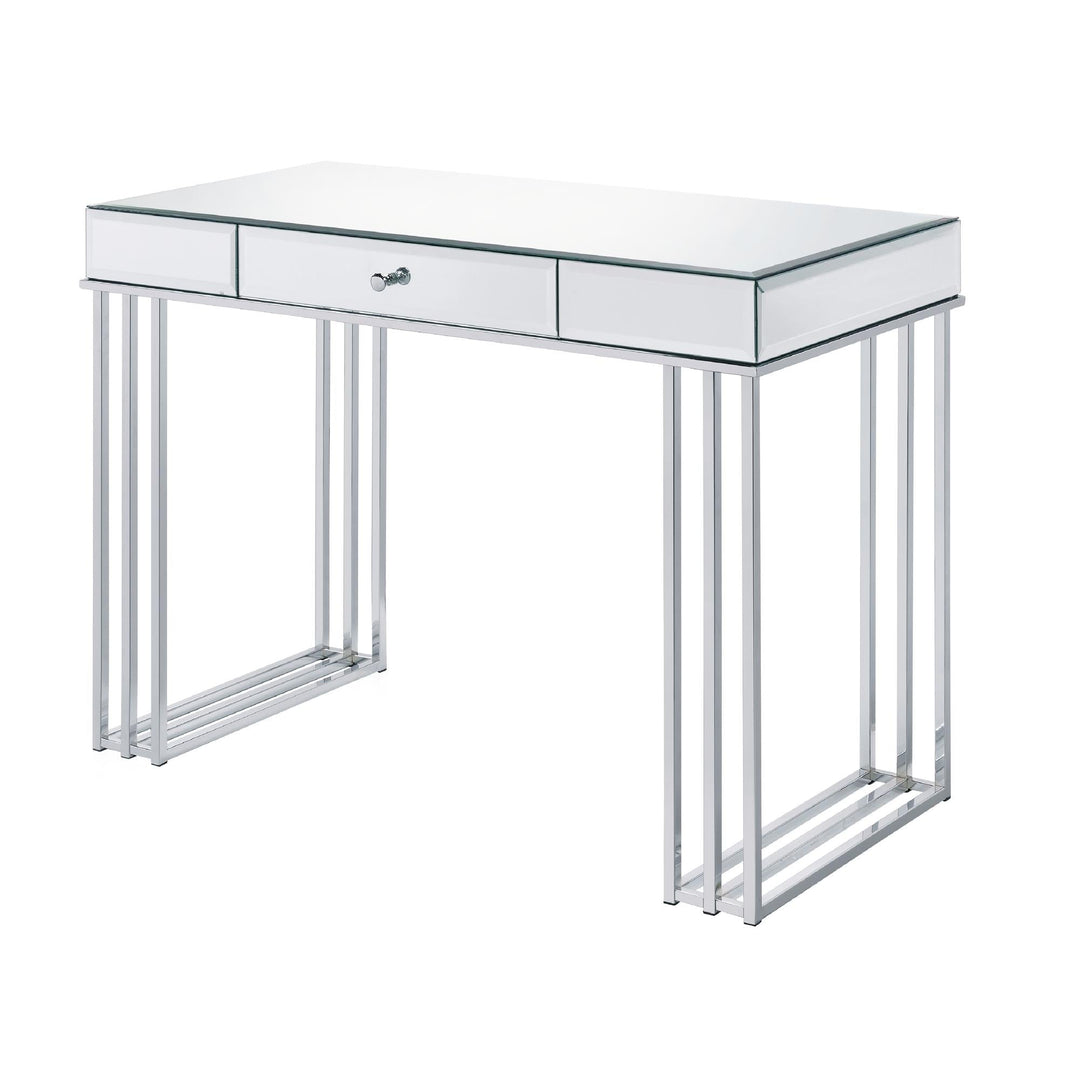 Writing Desk with Metal Base and 1 Drawer - Chrome