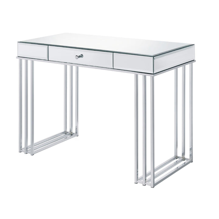 Writing Desk with Metal Base and 1 Drawer - Chrome