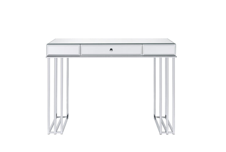 Modern 1 Drawer Metal Writing Desk - Chrome